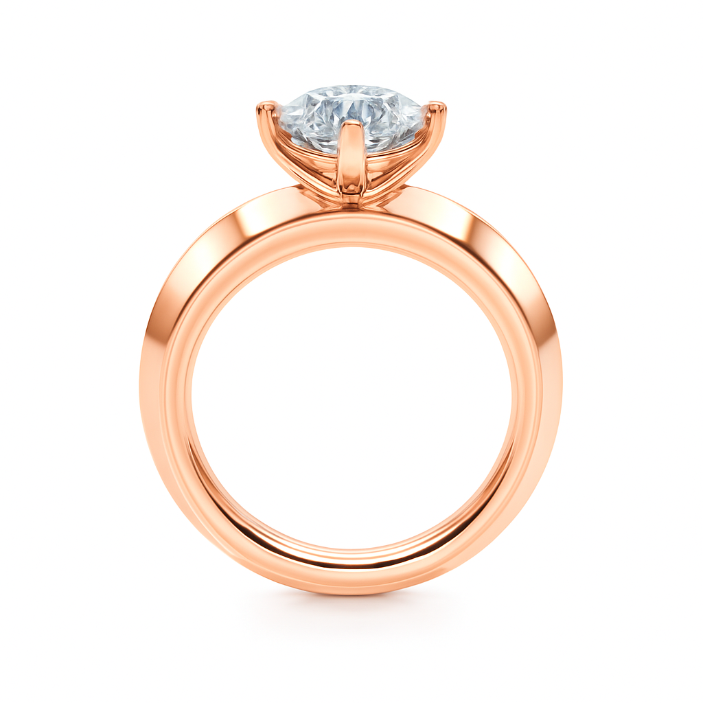 1/2 Ct Brilliant Diamond Solitaire Engagement Ring In 14K Gold