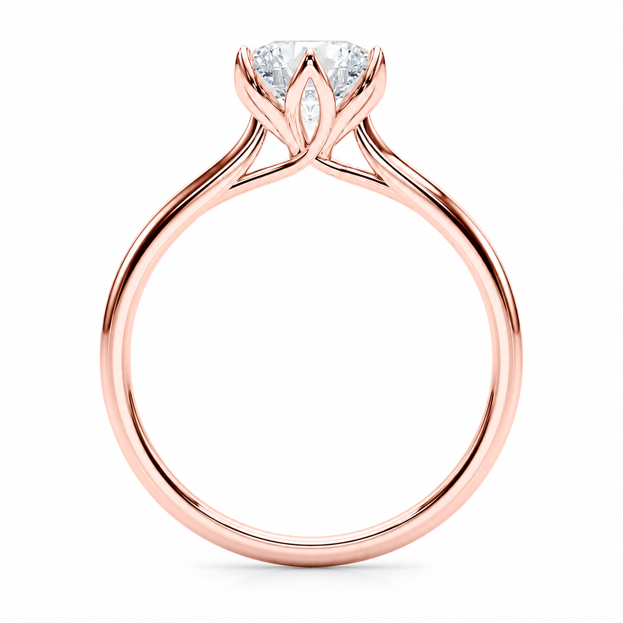 0.33 Ct Lab Grown Diamond Solitaire Engagement Ring in 14K Rose Gold | FG/VVS1 | 2.25g