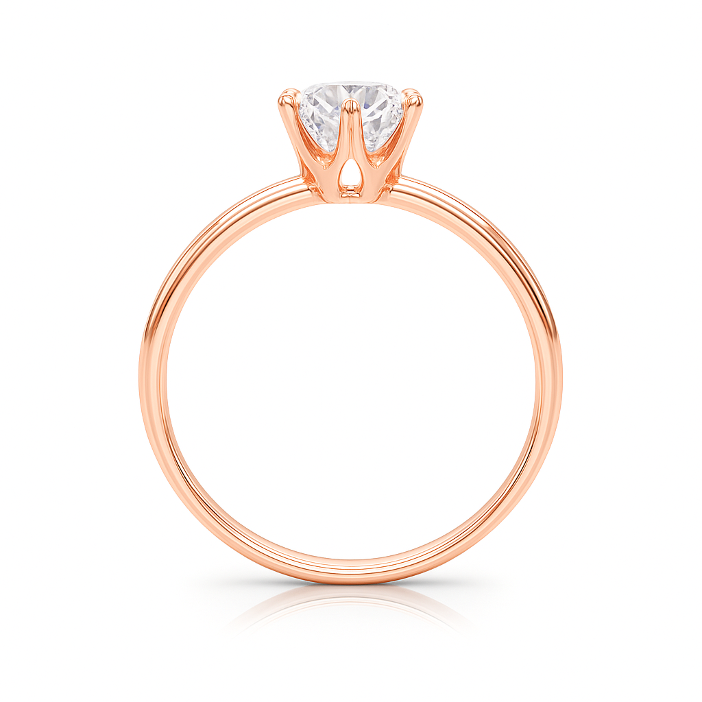 Classic 0.33 Ct Round Diamond Solitaire Ring in 14K Gold