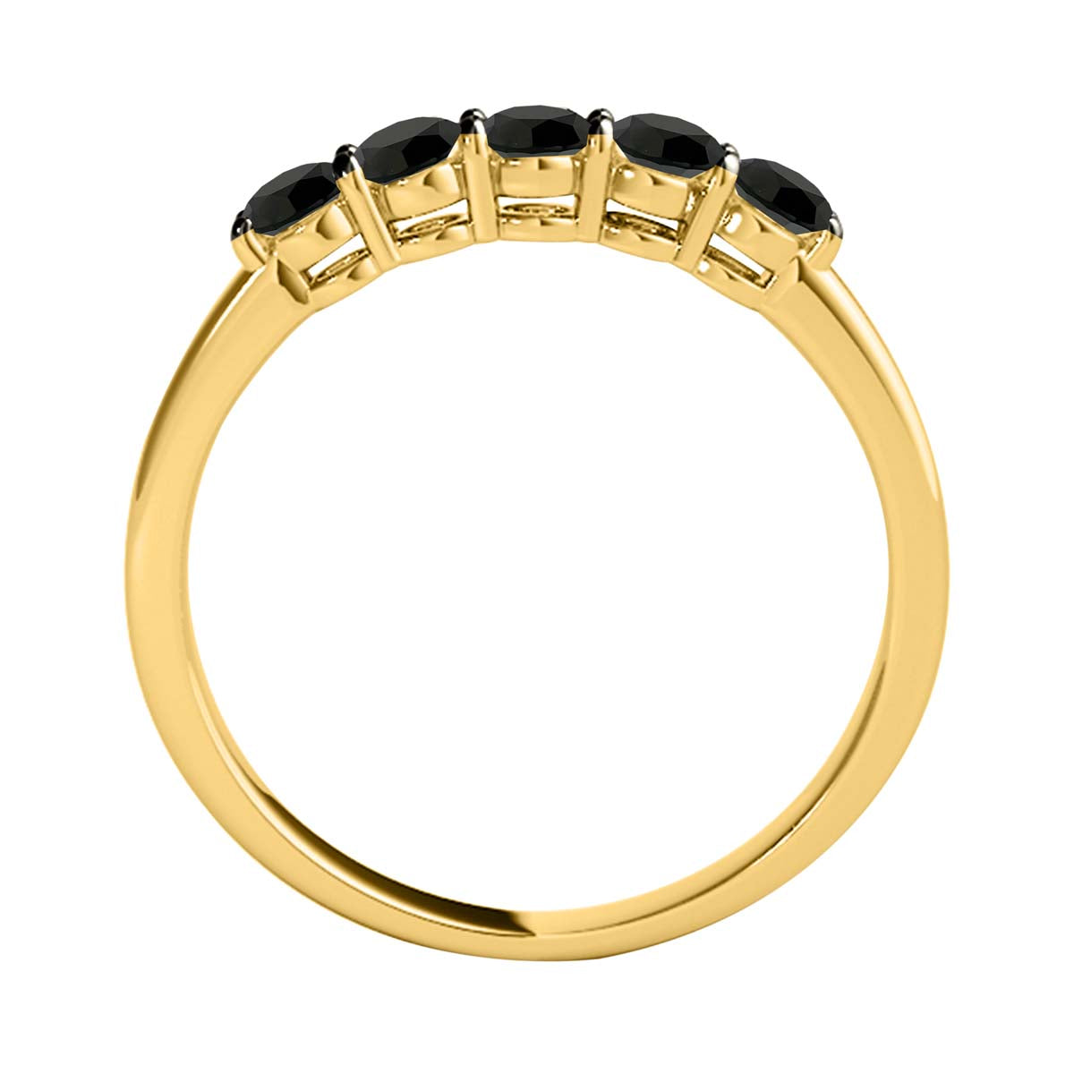 0.75 Carat Black Diamond 10K Solid Yellow Gold Wedding Band Women Jewelry