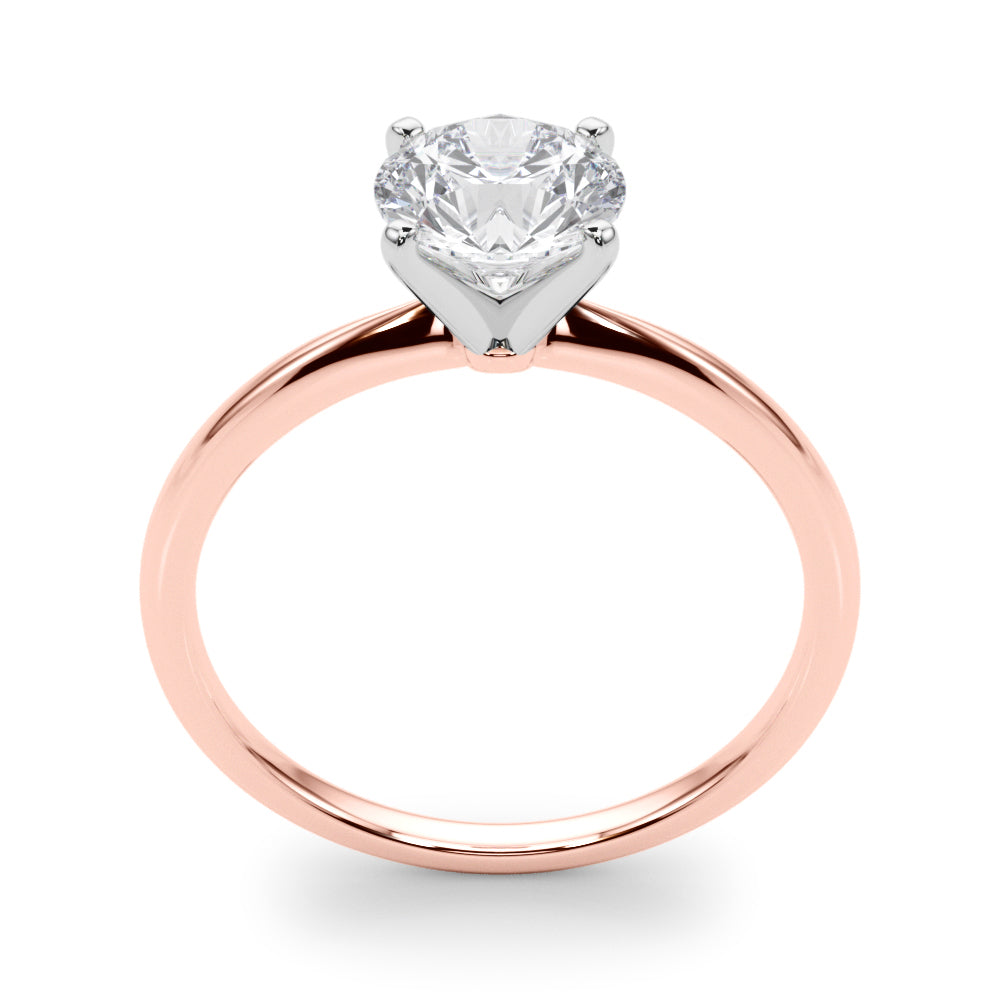0.50Ct D/VVS1 Moissanite Solitaire Engagement Rings In 14K Gold