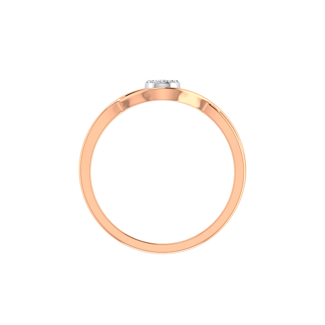 KohinoorGems 0.07Ct Halo Diamond Wedding Band In 14K Solid Gold Women Jewelry