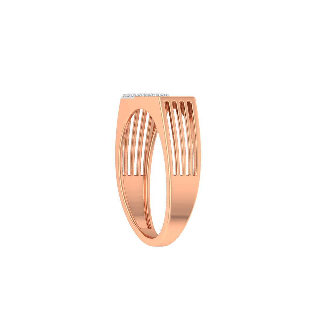 0.14Ct Diamond Men Wedding Engagement Band In 14K Solid Gold