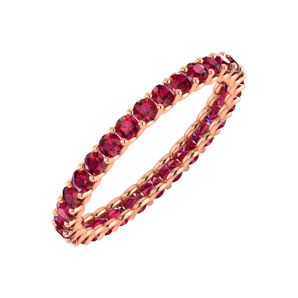 1 00 Ct Ruby Gemstone Full Eternity Wedding Band 14k Rose White Yellow Gold
