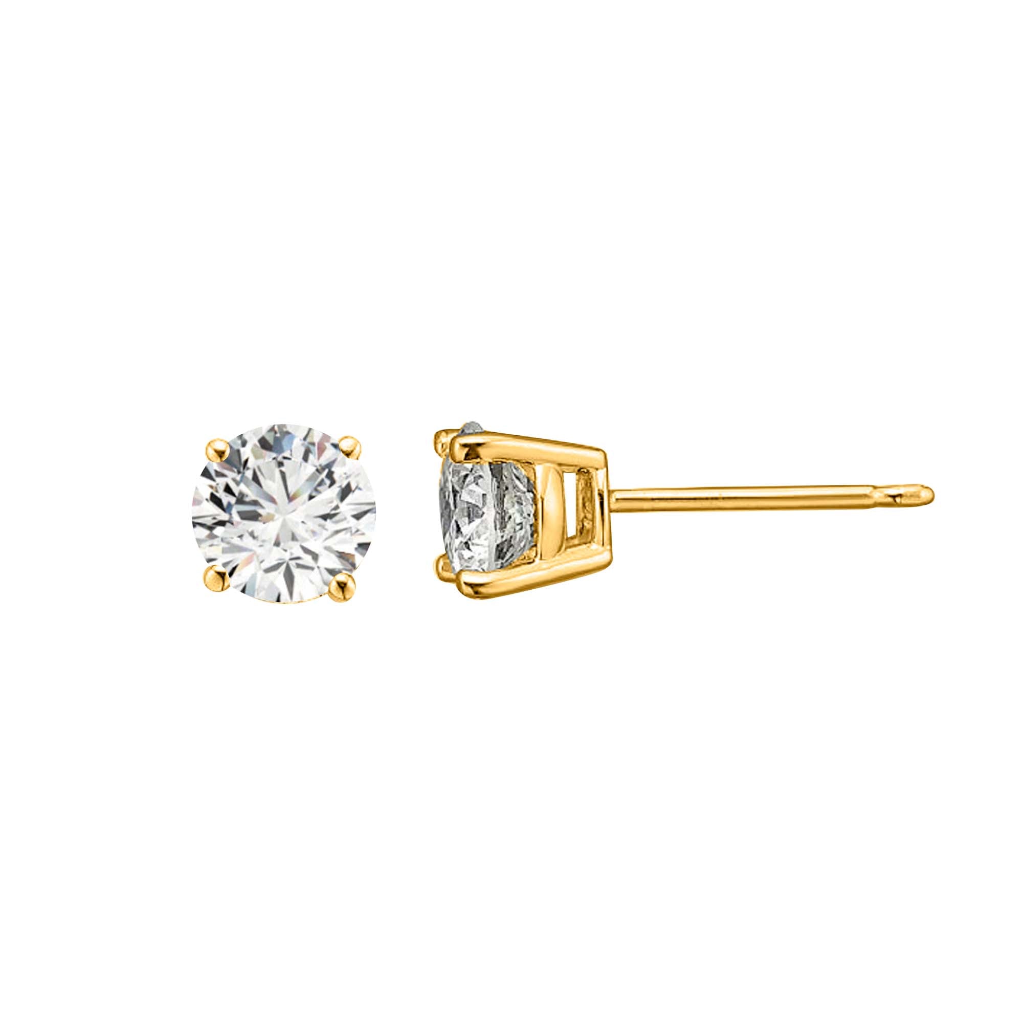 0.15 Carat FG/VS Diamond Quality Stud Earrings In 14K White/ Yellow Gold