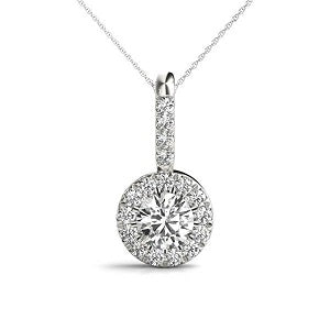 1/4 Ct Halo Diamond 10K Rose/ White & Yellow Gold FG/VVS1 Diamond Pendant With 18" Box Chain