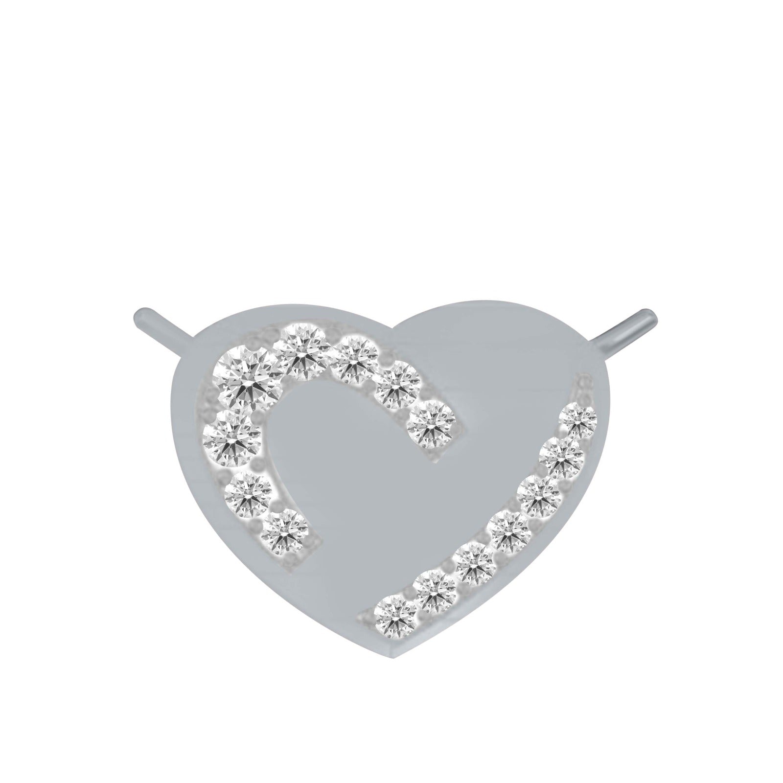 10K White Rose & Yellow Gold 0.11 Carat Natural Diamond Heart Shape Necklace Pendnat
