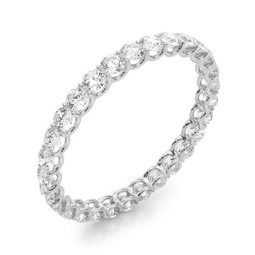 1.00 Carat Round Diamond Eternity Wedding Band In 14K White Gold