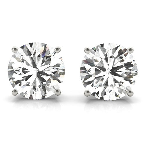 0.20 Carat Round Diamond Prong Set Stud Earrings In 14K White & Yellow Gold