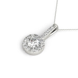 1/4 Ct Halo Diamond 10K Rose/ White & Yellow Gold FG/VVS1 Diamond Pendant With 18" Box Chain