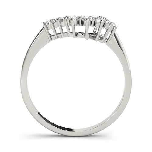 0.21 Carat HI/I1 Natural Diamond Curved Wedding Band In 10K Solid White Gold