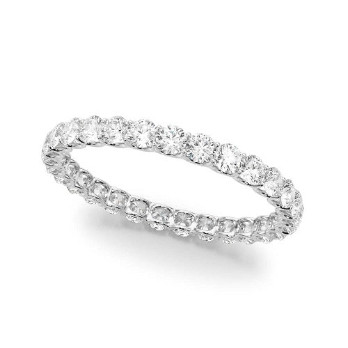1.00 Carat Round Diamond Eternity Wedding Band In 14K White Gold