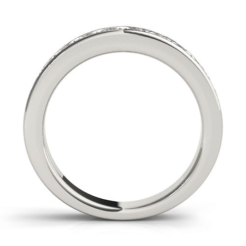 14K White Gold Wedding Band 1/3 Carat Round Diamond Women Jewelry