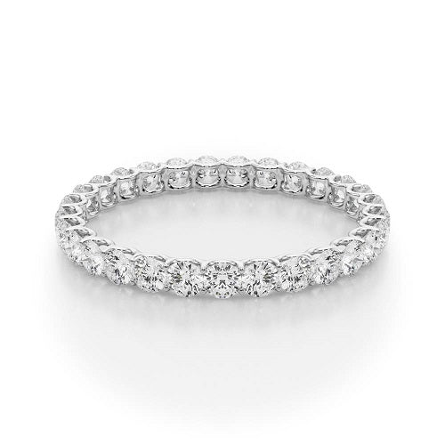 1.00 Carat Round Diamond Eternity Wedding Band In 14K White Gold