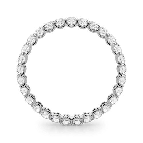 1.00 Carat Round Diamond Eternity Wedding Band In 14K White Gold