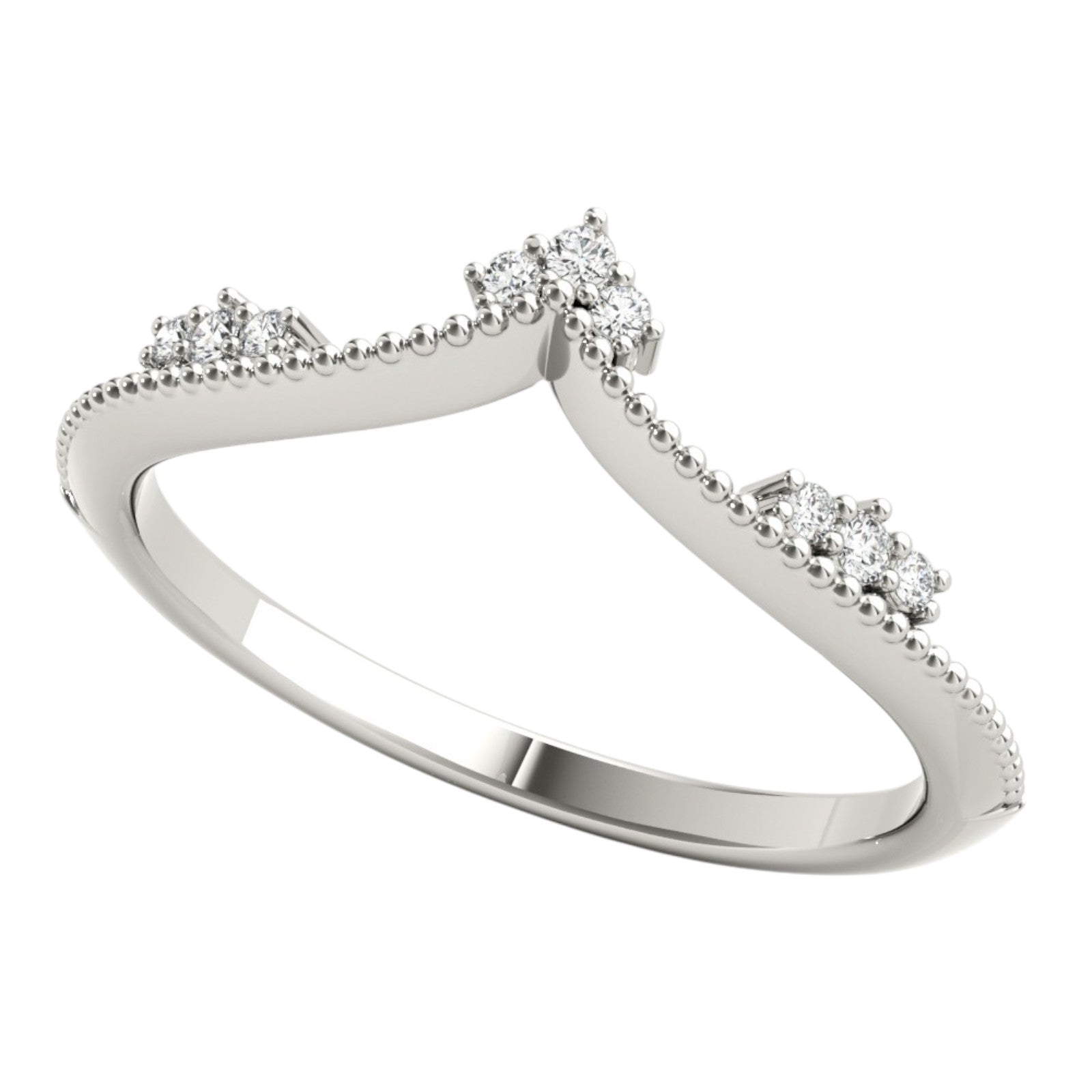 10K Gold 0.06 Ct Diamond Wedding Band