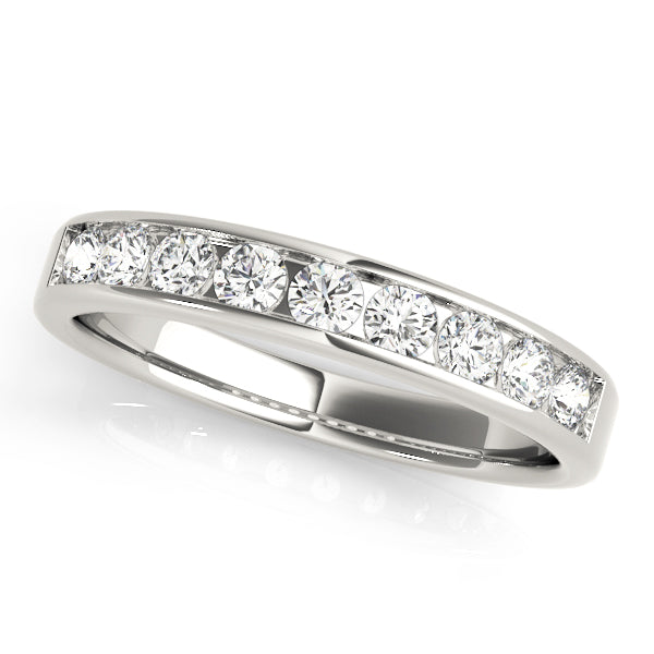 0.45Ct Channel Set Diamond Wedding Band In 14K Rose White & Yellow Gold Jewelry