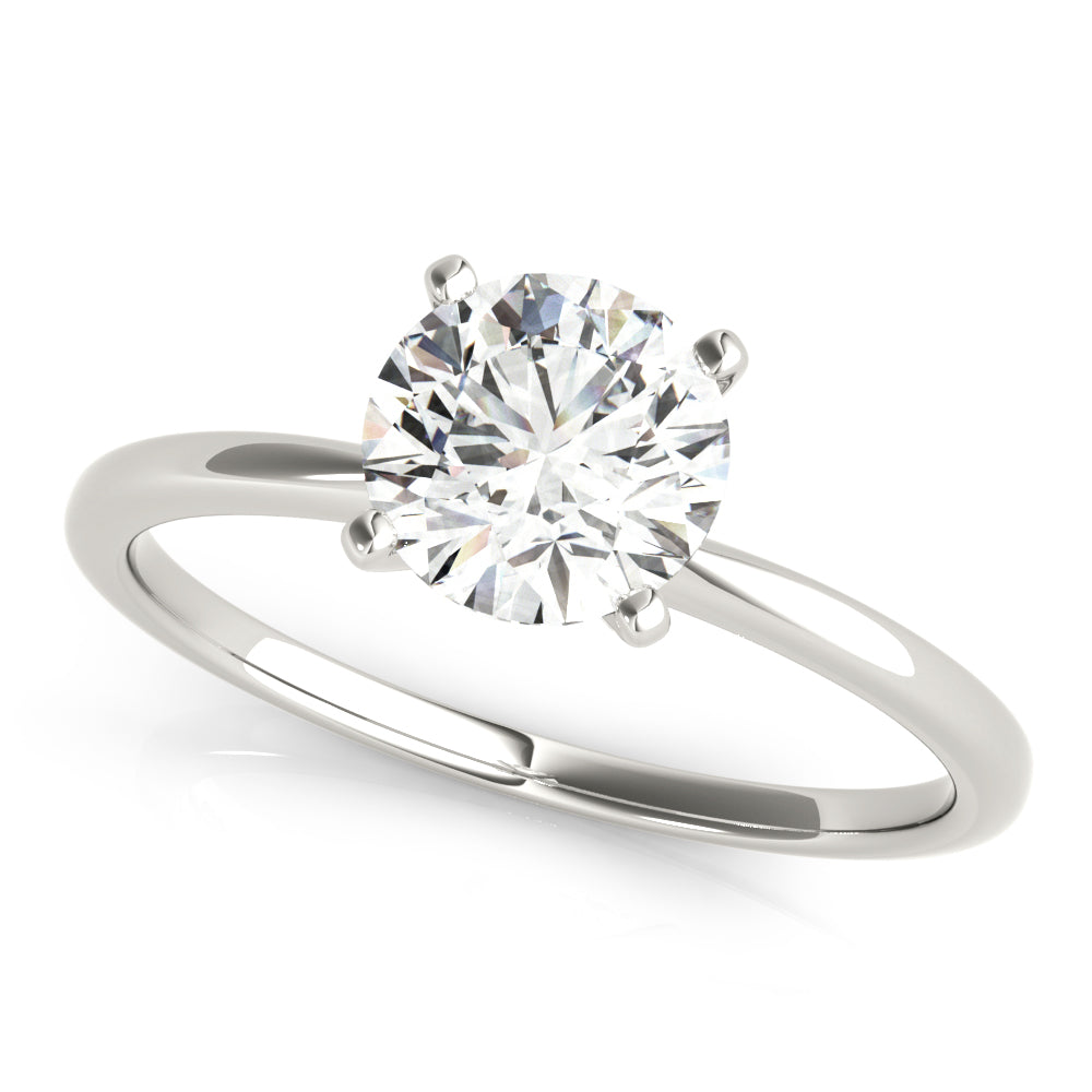 0.50Ct D/VVS1 Moissanite Solitaire Engagement Rings In 14K Gold