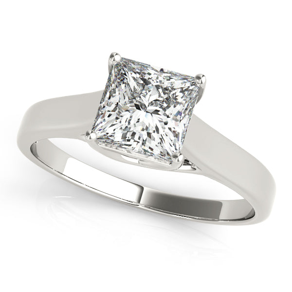 1.00CT Princess Diamond Solitaire Engagememt Rings In 14K Gold