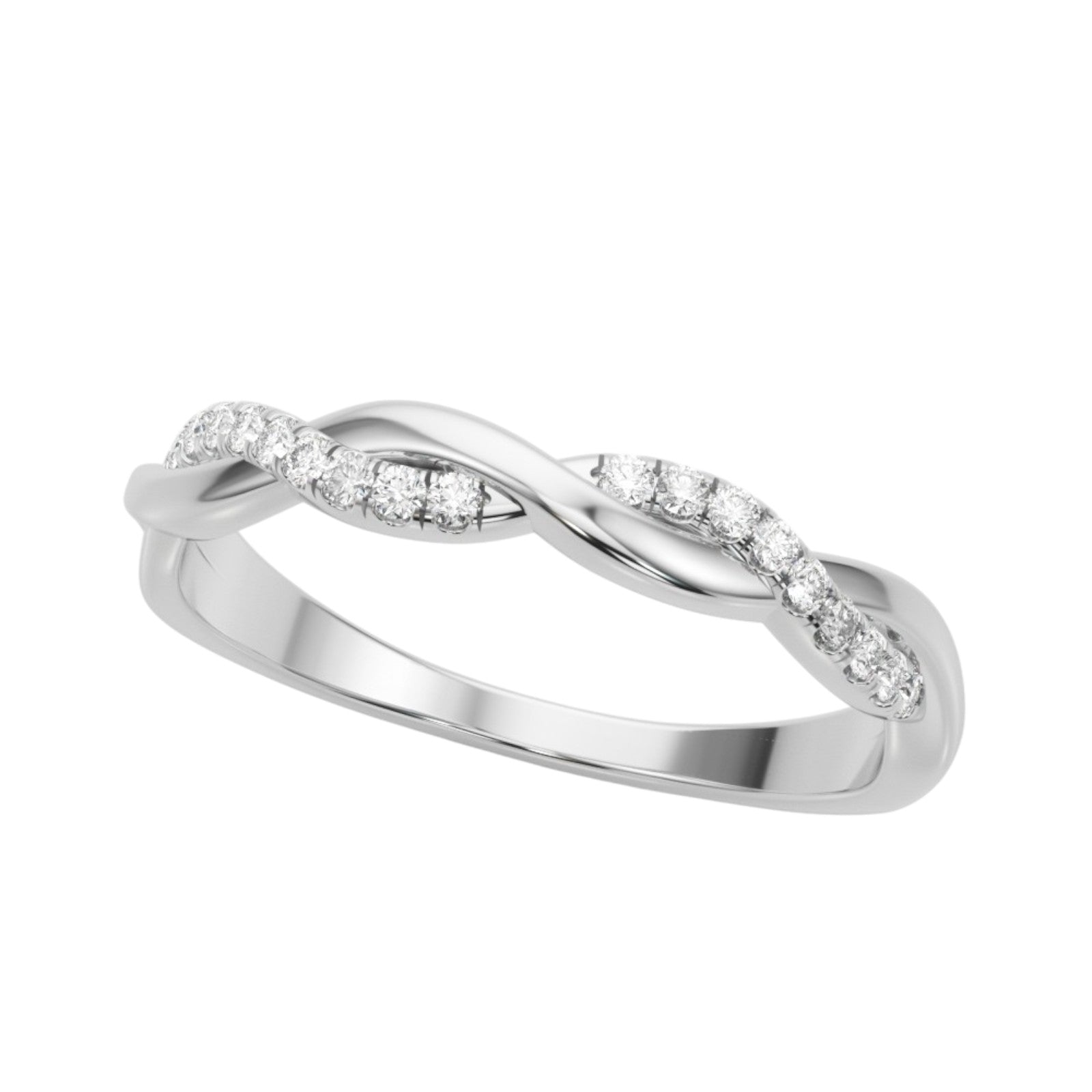 0.10 Ct Diamond Twist Band in 10K Gold – Modern Infinity Design