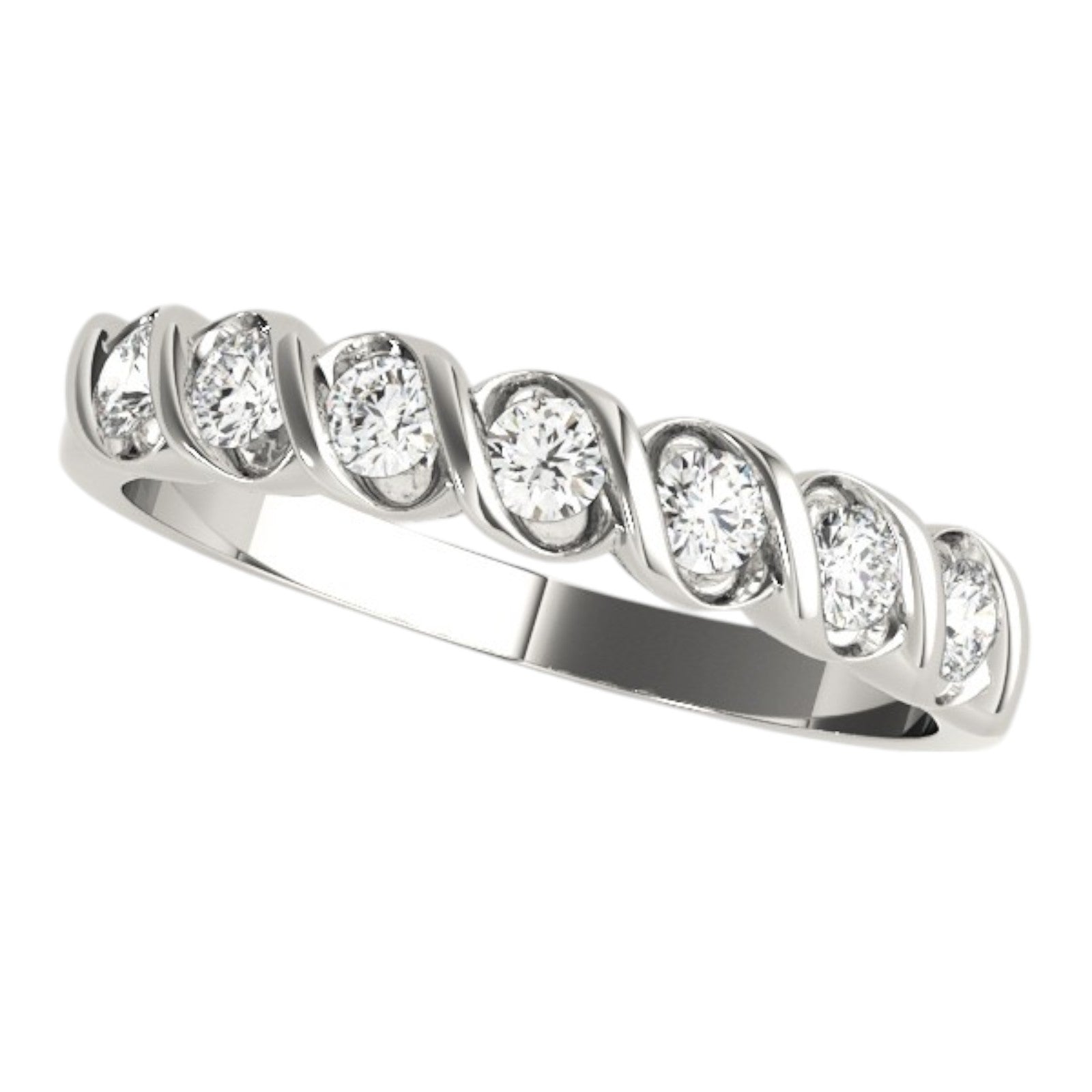 0.25 Ct Twisted Band Diamond Ring in 14K Gold