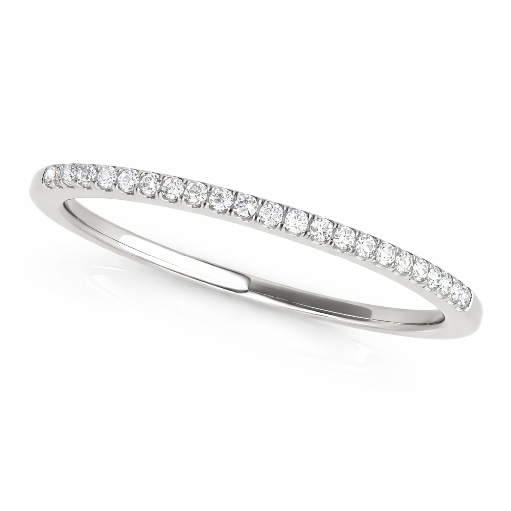0.50CT Classic Diamond Half Eternity Band | 14K White Gold Dainty Wedding Ring | Promise Band