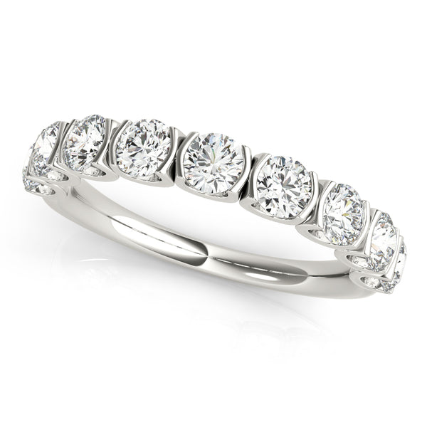 0 75 Ct Half Eternity Diamond Ring In 14k Rose Gold 7 Stone Shared Prong Band Copy
