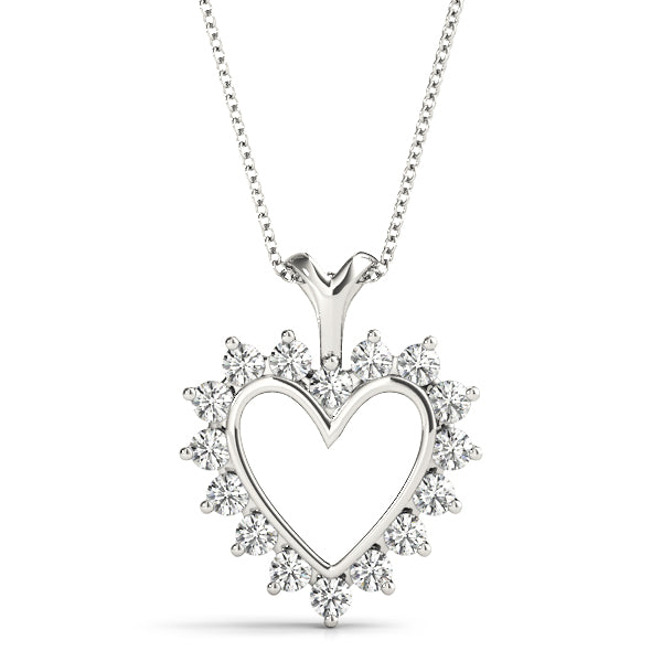 1/3 Ct FG/VVS1 Diamond Heart Pendant In 14K Gold With Chain