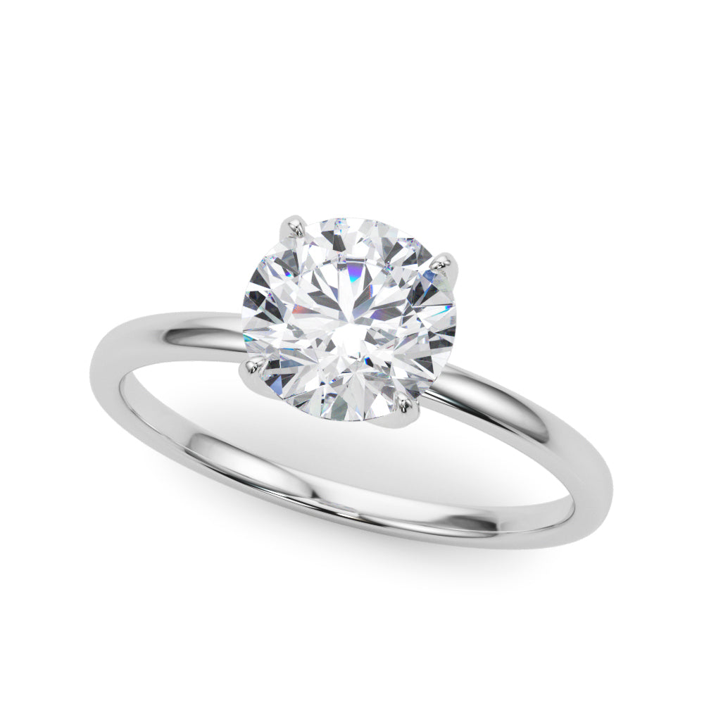 0.50Ct Solitaire Engagement Ring In 14K White/ Rose & Yellow Gold Jewelry