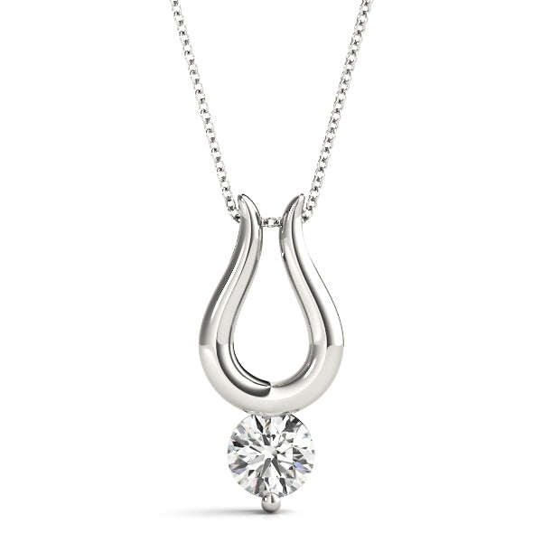 Necklace Chain Pendant 0.25 Ct Brilliant Diamond 10K Soli...