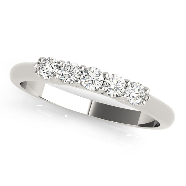 0.30Ct Brilliant Diamond Wedding Band 14K Solid Gold
