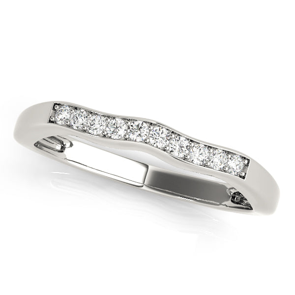Wedding Band 0.06 Ct Round Diamond In 10K Solid Gold