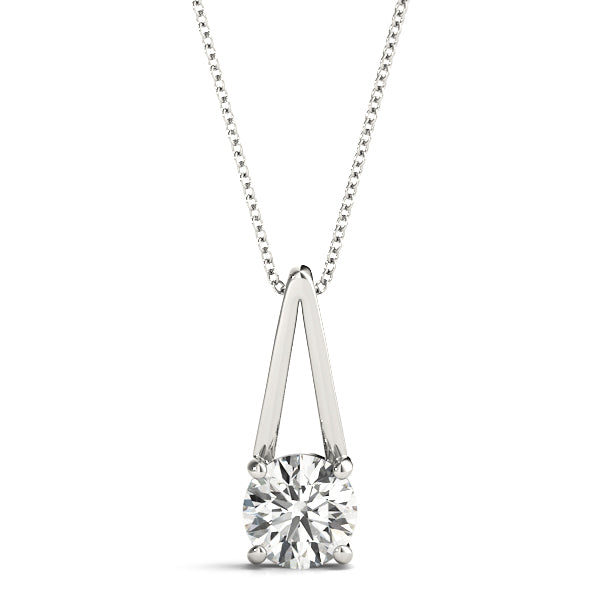 0.65CT FG/VVS1 Lab Grown Diamond 14K Gold Pendant Necklace With 18" Gold Plated 925 Sterling Silver Chain