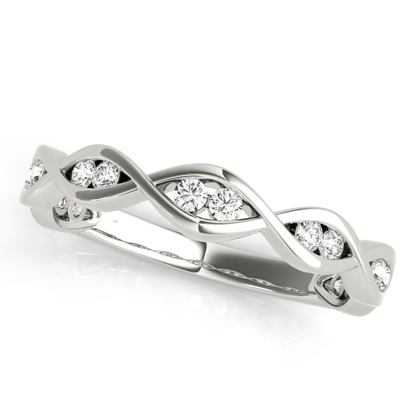 Wedding Band 0 21 Ct Lab Grown Diamond Twisted Ring In 14k Gold