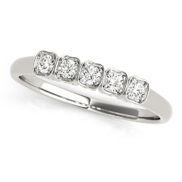 1 8 Ct Diamond Band Ring In 14k Rose White Yellow Gold 5 Stone Style Setting