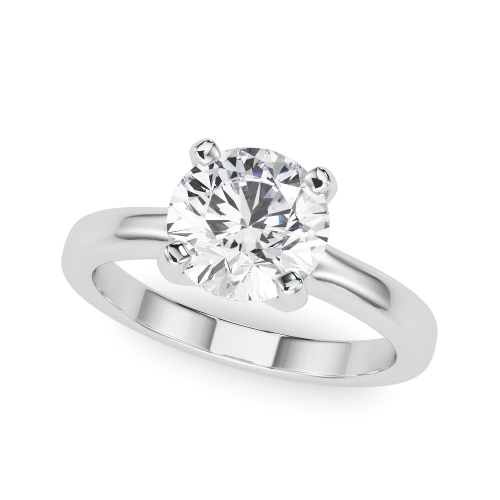 Classic 0.50 Ct Round Moissanite Solitaire Engagement Ring in 14K White Gold