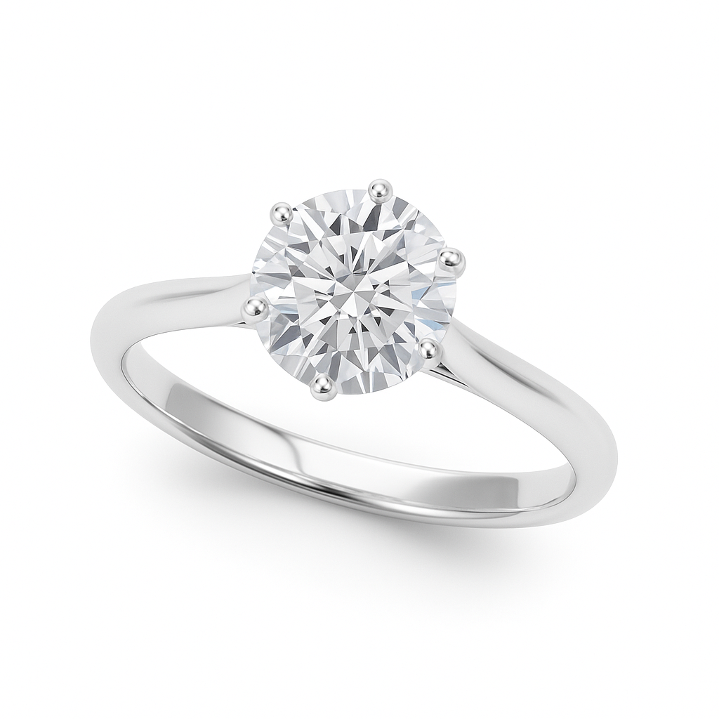 0.33 Ct Round Lab Grown Diamond Solitaire Ring in 14K Gold – Classic 6-Prong Setting