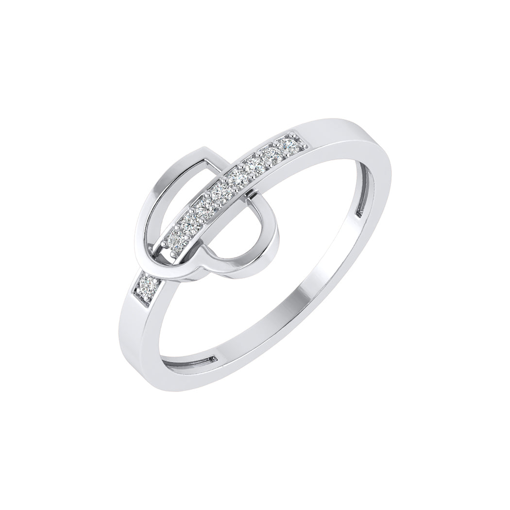 Wedding Band Jewelry 0.06Ct Diamond 14K Gold Heart Shape Engagement Rings