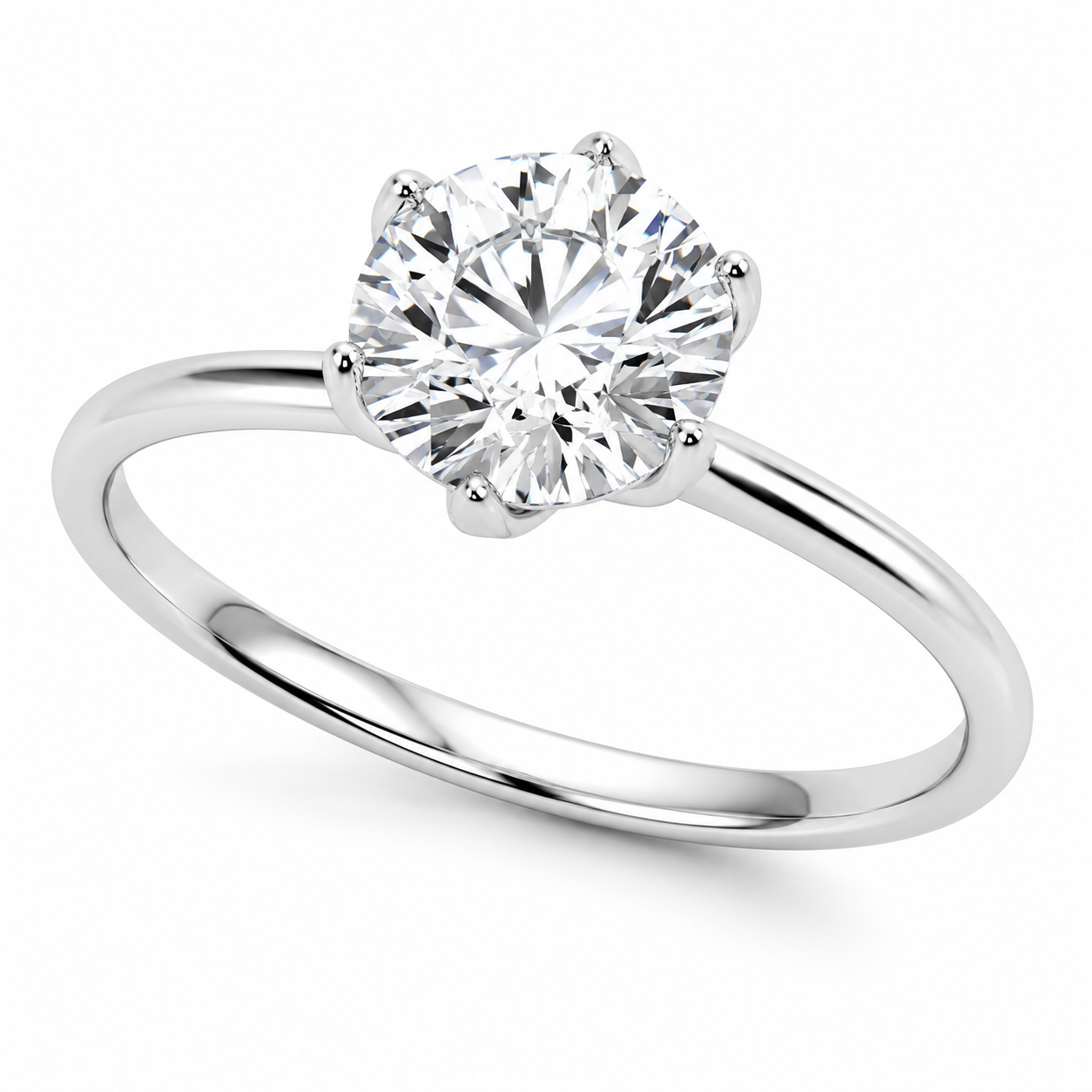0.33 Ct Lab Grown Diamond Solitaire Engagement Ring in 14K White Gold