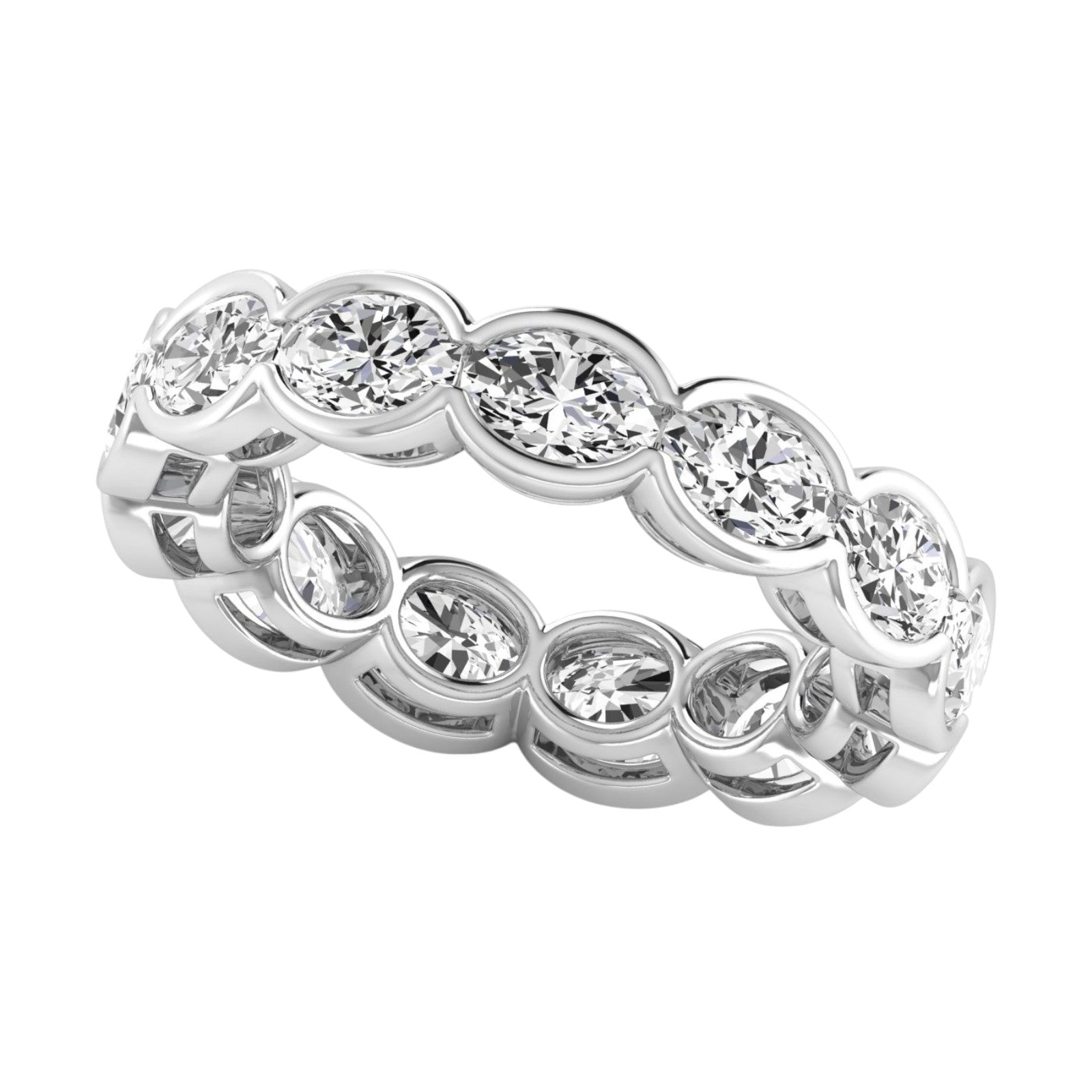 4.00 Ct Oval Diamond Eternity Wedding Band 14K Gold