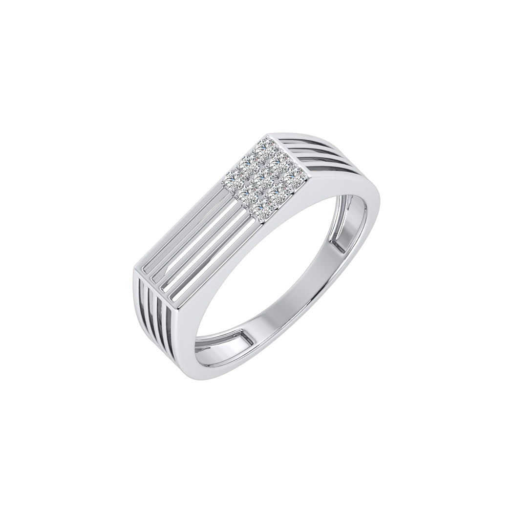 0.14Ct Diamond Men Wedding Engagement Band In 14K Solid Gold