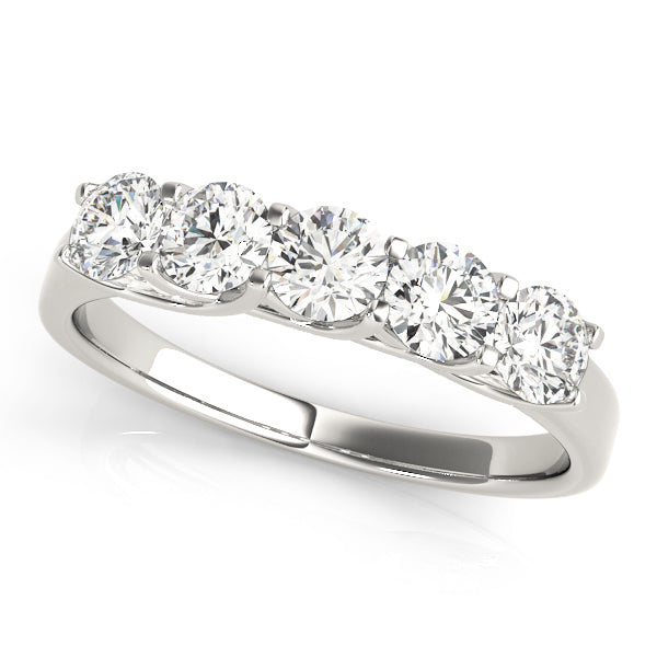 1.00ct Five Stone Wedding Band In 14K Gold