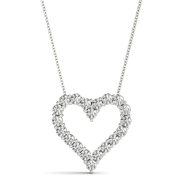 0 30 Ct Diamond 14k Gold Heart Pendant With 18 Box Chain