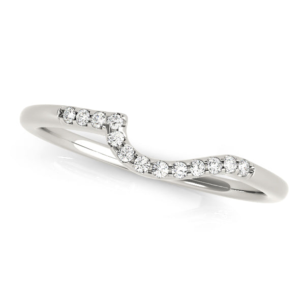 0.07 Ct Diamond Curved Wedding Band In 10K / 14K Gold