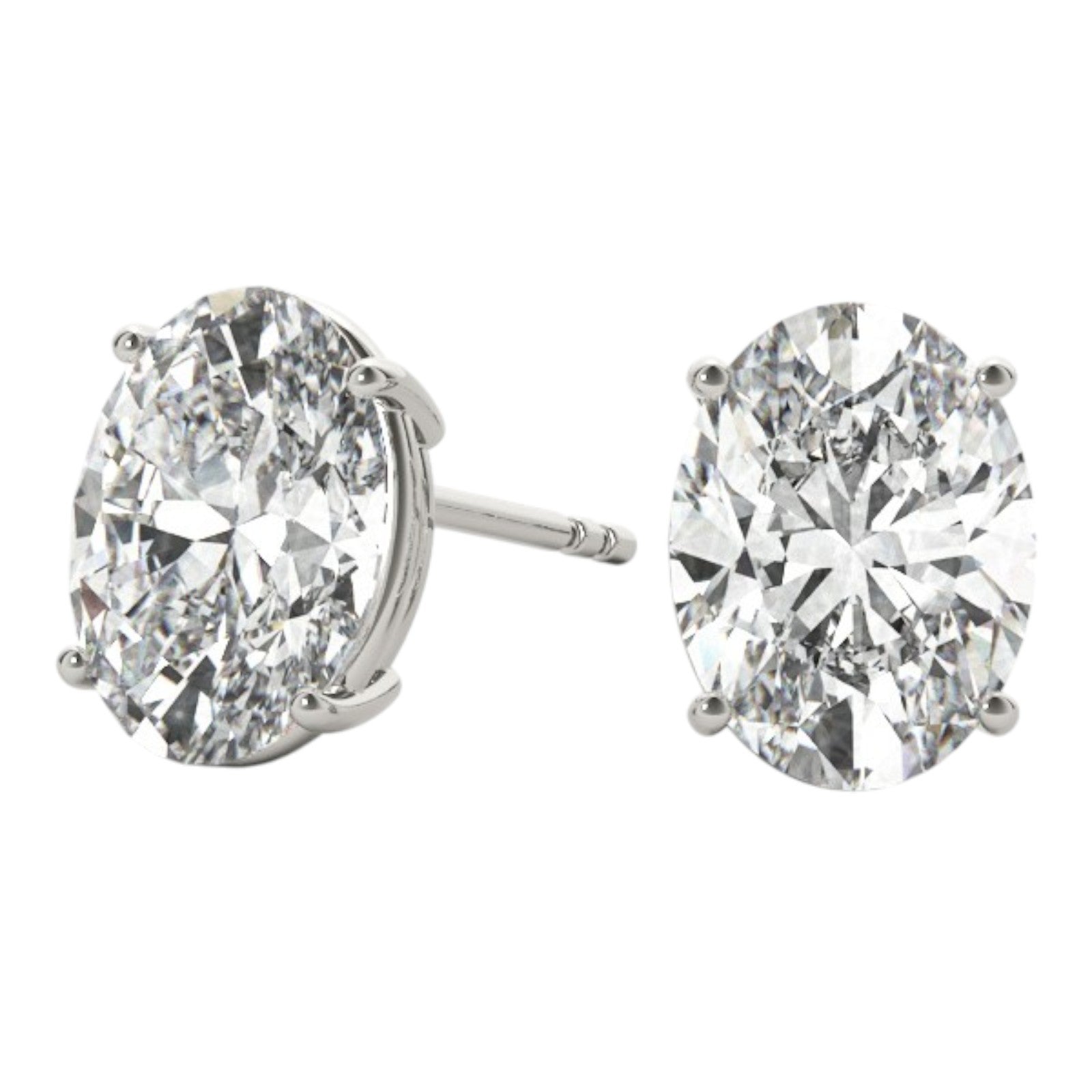 0.20 Carat Oval FG/VVS1 Diamond Stud Earrings In 14K White & Yellow Gold