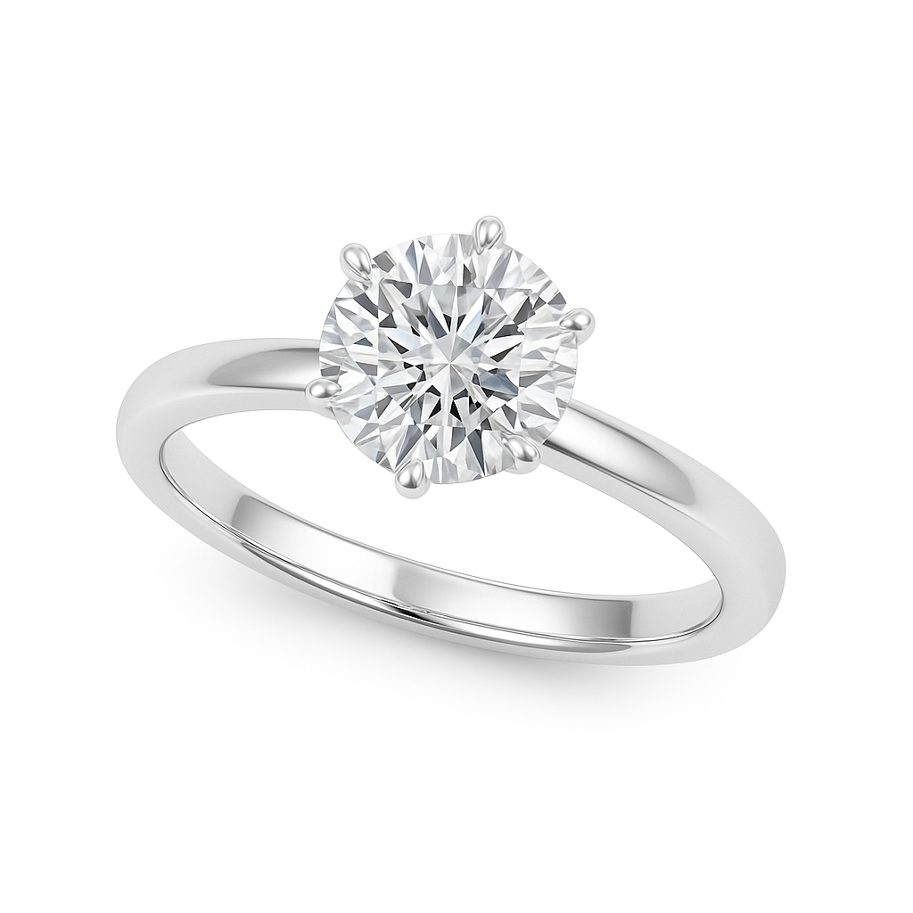 Classic 0.33 Ct Round Diamond Solitaire Ring in 14K Gold