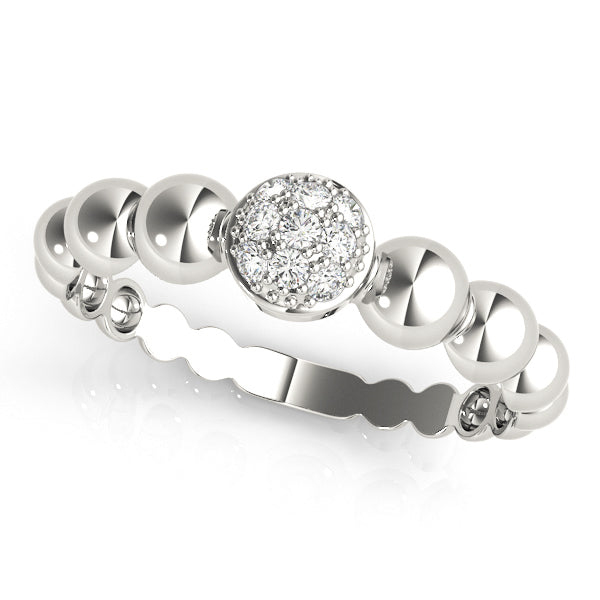 Wedding Band 0.06 Ct Diamond Ring in 14K White Gold