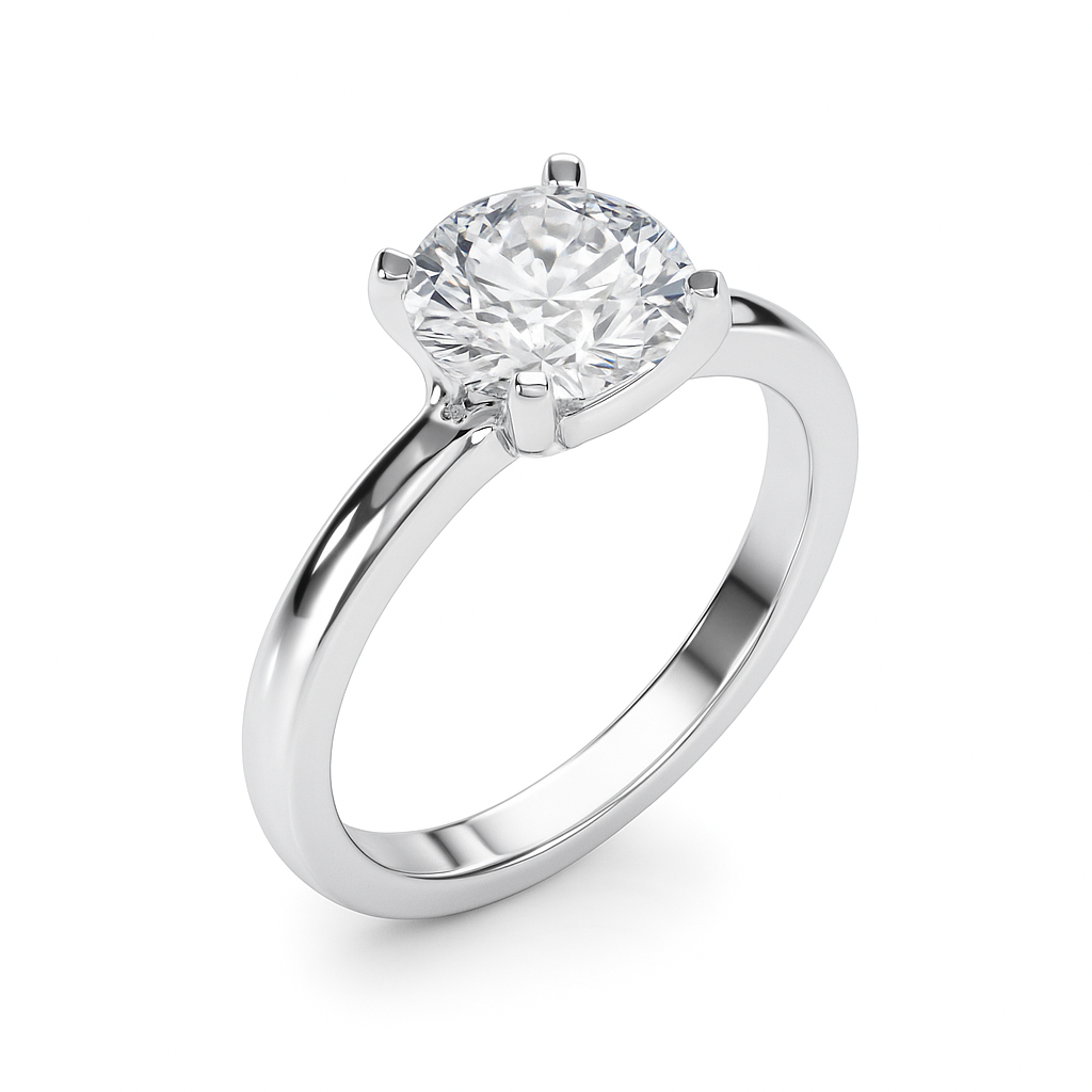 KohinoorGems Classic 1/2 Ct Round Solitaire Lab Grown Diamond Ring in 14K White/ Yellow And Rose Gold – Timeless 4-Prong Elegance