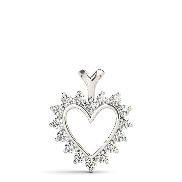 1/3 CT Diamond Heart Shape Pendant In 14K Gold With 18" Box Chain