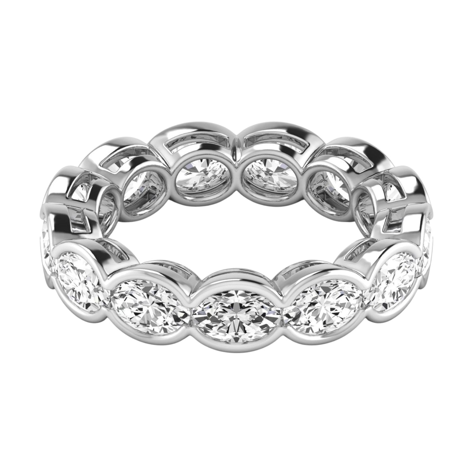 4.00 Ct Oval Diamond Eternity Wedding Band 14K Gold